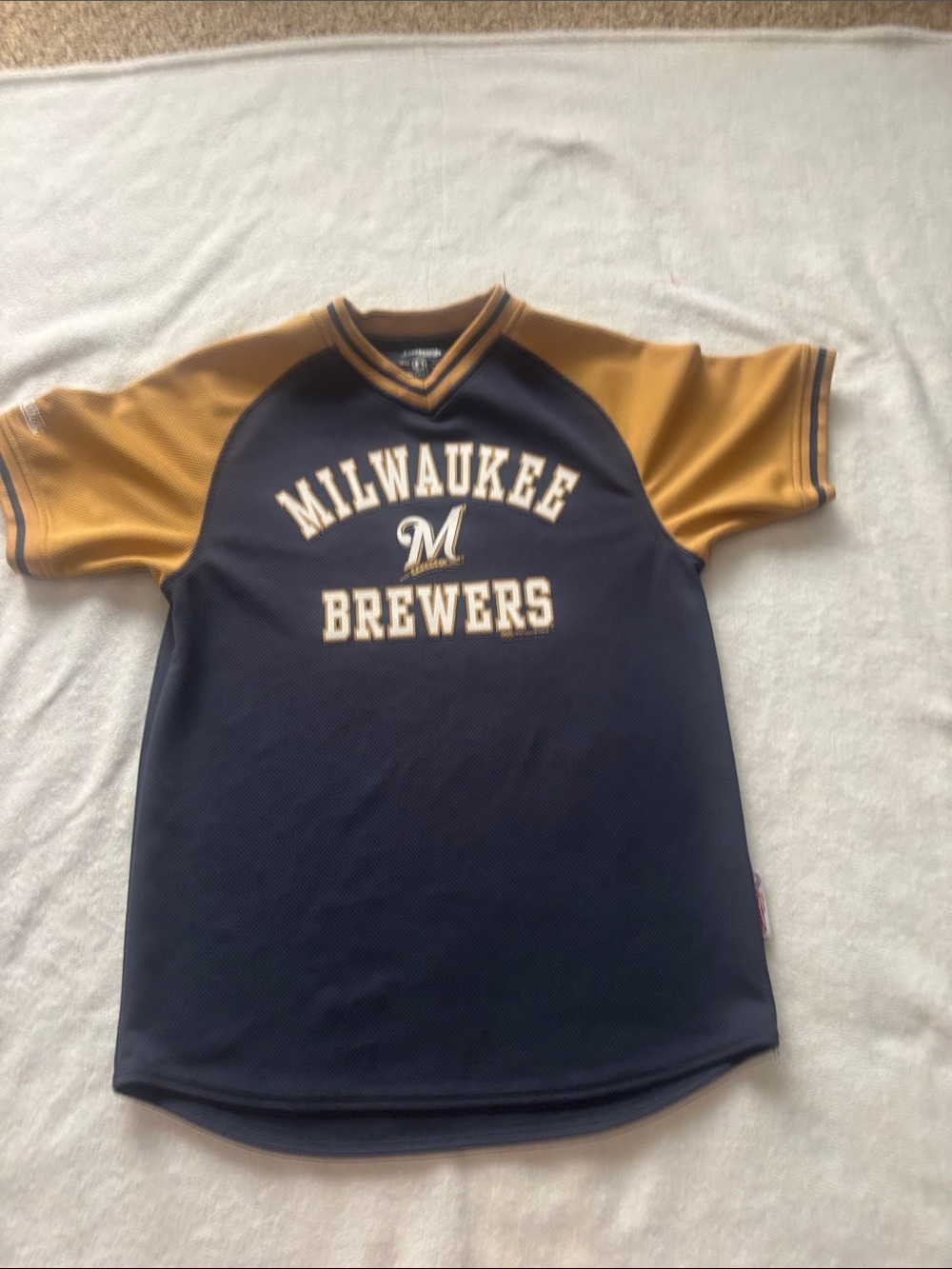 Stitches Navy and Gold Short Sleeve Baseball Tee